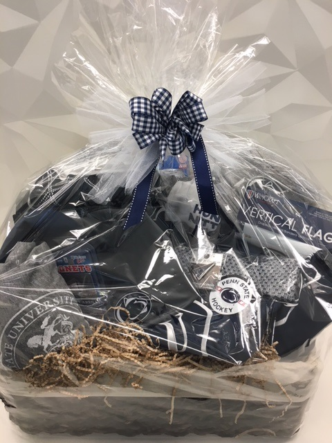The fall 2018 raffle basket on the concourse table
